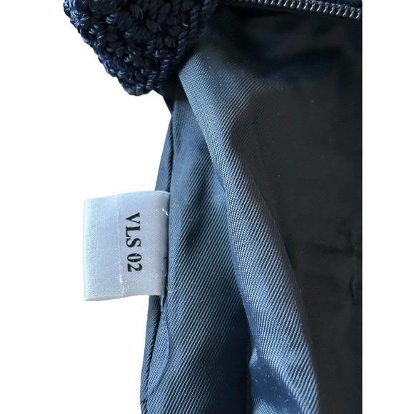 The Sak‎ Navy Purse Crocheted Knit Woven Blue Crossbody Bag Zip Closure EUC - Picture 6 of 8